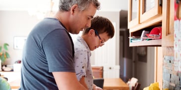 Father and son navigating new autism diagnosis