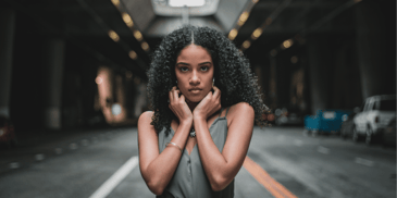 woman looking