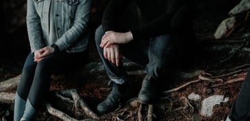 man alone and sitting