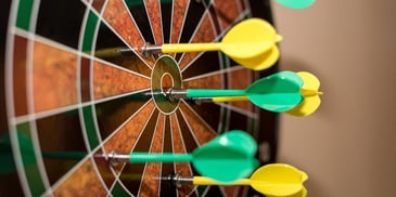 darts in the board