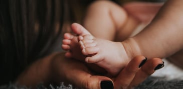 woman with her child