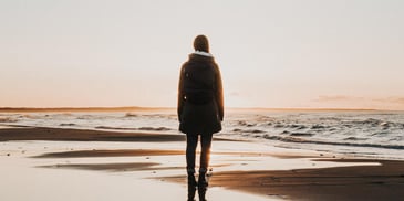 woman sightseeing in the sea