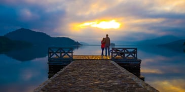 A couple enjoying the sunset