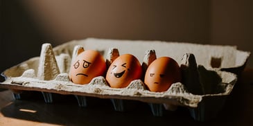 Eggs with different emotions
