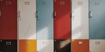school locker with different colors