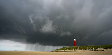 An incoming storm above the lighthouse